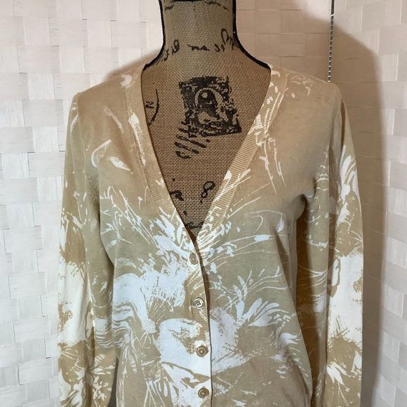 st. john's bay floral cardigan size medium - Picture 3 of 7
